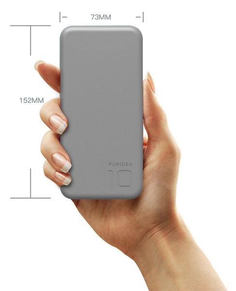 Универсальная мобильная батарея PURIDEA S2 10000mAh Li-Pol Rubber Grey &amp; White [S2-Grey White]