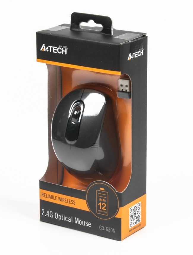 Мышь A4Tech G3-630N Black, V-Track USB, 1000dpi