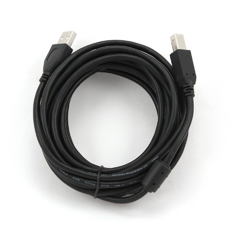 Кабель Cablexpert USB2.0, AM/BM, 4.5m, феррит [CCF-USB2-AMBM-15]