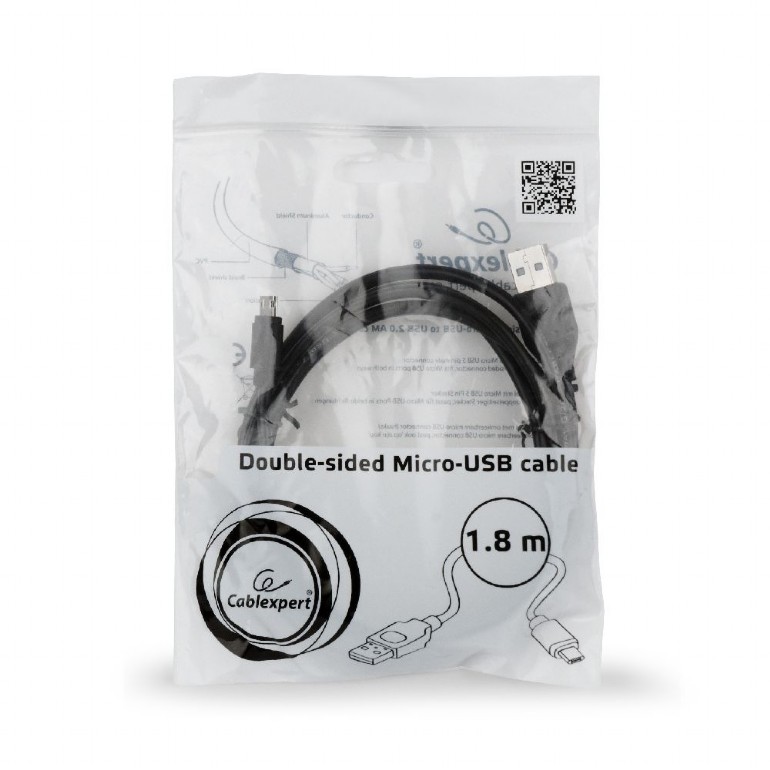 Кабель Cablexpert USB2.0 AM/BM, симметричный 1.8m [CC-USB2-AMmDM-6]