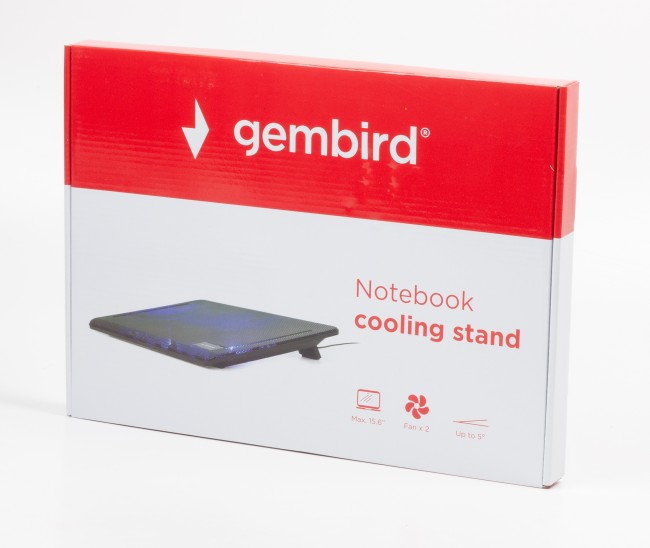 Підставка під ноутбук Gembird NBS-2F15-01, чорна [NBS-2F15-01]