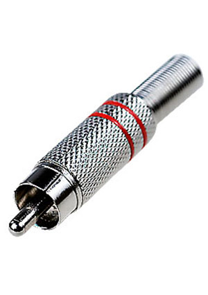 Разъём RCA под пайку, silver-red
