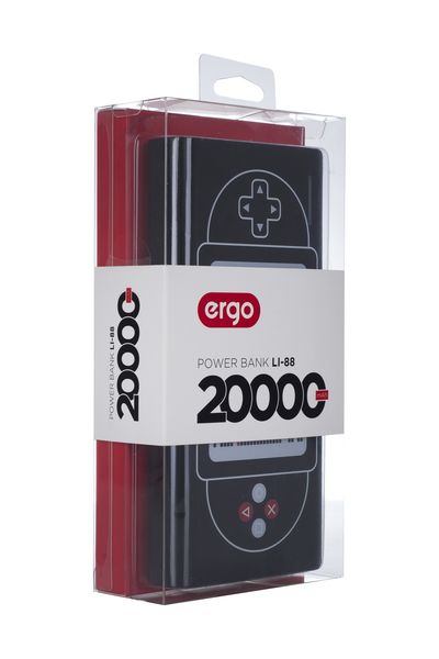 Универсальная мобильная батарея ERGO LI-88 - 20000 mAh Li-ion (Black) - Gaming console [LI-88 GC]