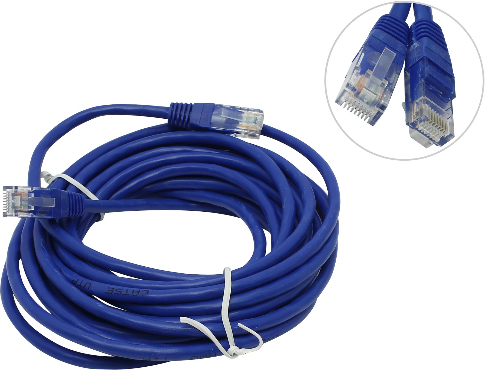 Патч-корд литой RITAR, UTP, RJ45, Cat.5e, 10m, синий Q91 [222]