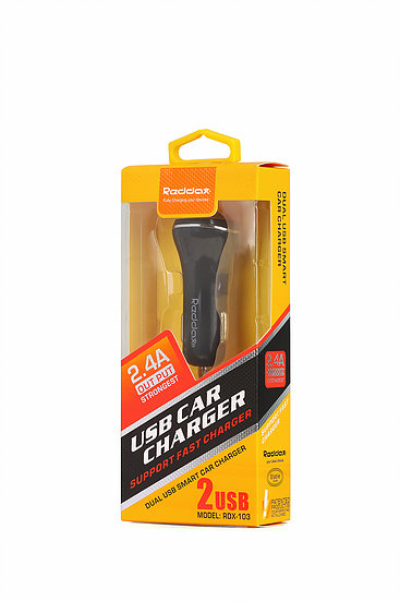 Автомобильное зарядное устройство Reddax RDX-103 CAR CHARGER 2 USB 2.4A с кабелем microusb