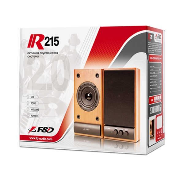 Акустическая система 2.0 F&amp;D R215 cherry 6 Вт, MDF