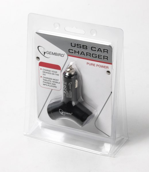 Зарядное устройство от автомобильного прикуривателя Gembird MP3A-UC-CAR5, 2USB, 2А, черный цвет [MP3A-UC-CAR5]