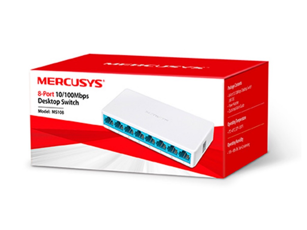 Коммутатор Mercusys MS108, 8 port, 10/100Mbps
