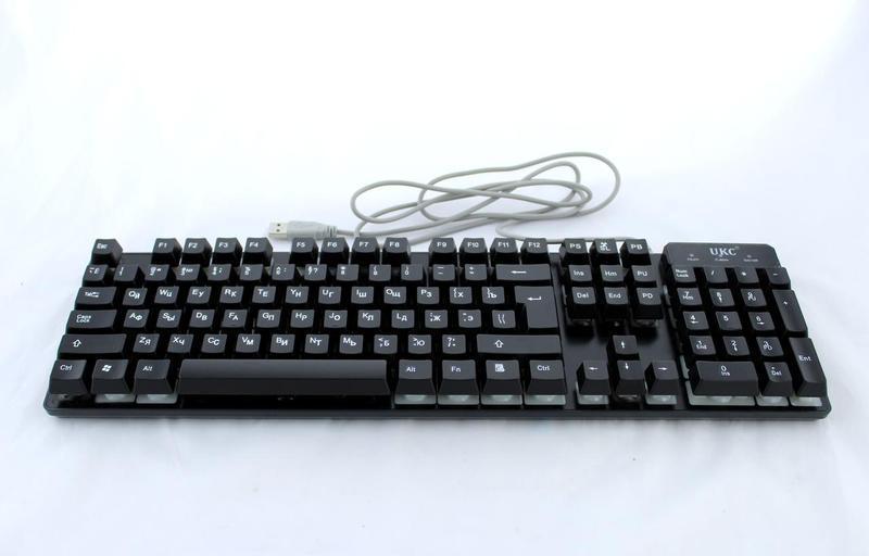 Клавиатура проводная KR-6300 с подсветкой, USB, (Eng / Pyc), Box [KR-6300]