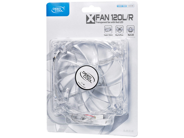 Вентилятор Deepcool для корпуса 120x120x25мм, HB, 1300±10%об/мин, 26дБ, LED, прозрачный, белый [XFAN 120 L/W]