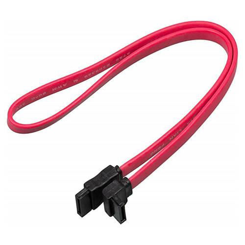 Кабель интерфейсный SATA 0.45м, загнутый без защелки, красный