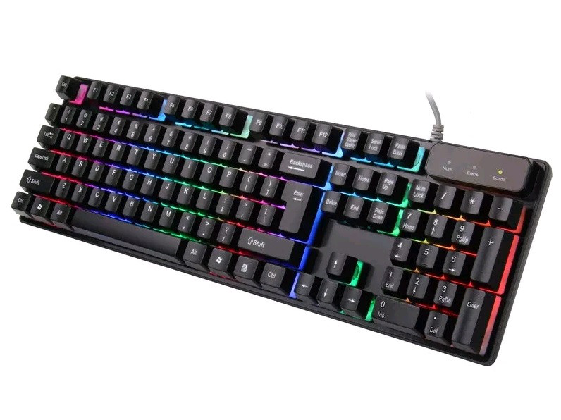 Клавиатура проводная UKC KR-6300 с подсветкой, USB, (Eng / Pyc), Box [KR-6300]