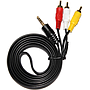 Кабель 3.5 (папа) => 3хRCA (папа), GOLD Jack, CU, Black, 3m [15781]