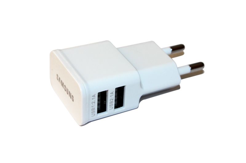 СЗУ Samsung, 220V-USB, 100-240V, 10W, 5-5.5V 2*2A, White, ОЕМ                                        [ETA-U90EWE]