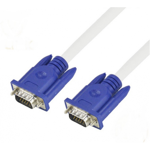 Кабель VGA 3+4 1.8m, male to male (папа-папа), 1 феррит, бело-синий, пакет Q150 [9055]