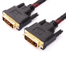 Кабель Dvi-Dvi 3.0m, 2 ферита, оплетка, Black/Red, 24/24pin, (Пакет) Q120 [6040]