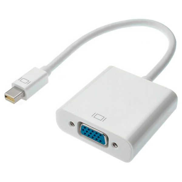 Конвертер mini Display Port (папа) на VGA(мама) 30cm, White, 4K/2K, Пакет [5107]