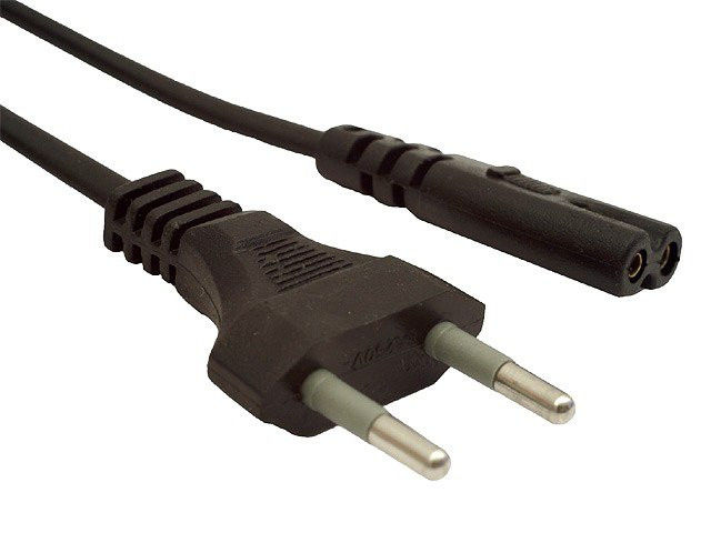 Кабель питания 1.2m, 0.5mm, PC-184/2 CEE7/16-C7 2 pin, Black [5726]