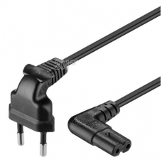 Кабель питания 1.2m, 0.5mm, PC-184/2 CEE7/16-C7 2 pin (для бытовой техники), Black, 90° МЕДЬ [8736]