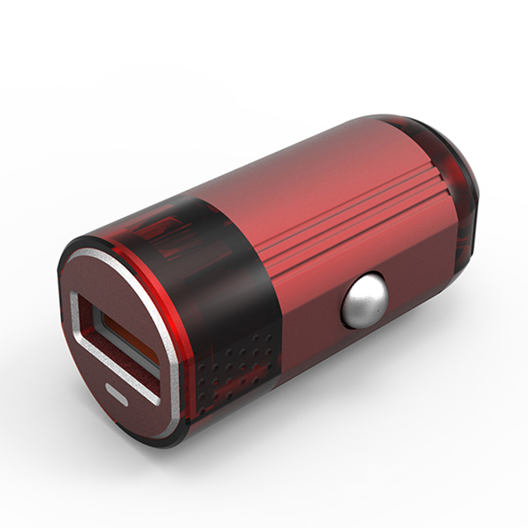 Автомобильный адаптер EMY Lightning Quick Charge 3.0 MY-118Q красный