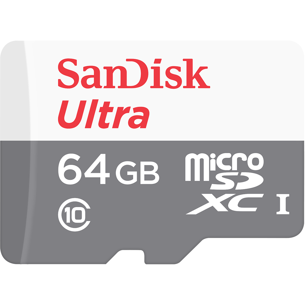 Карта памяти SanDisk microSDXC 64GB Ultra C10 80MB/s [SDSQUNS-064G-GN3MN]