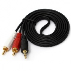 Кабель 3.5 (папа) =&gt; 3хRCA (папа), GOLD Jack, CU, Black, 3m [15781]