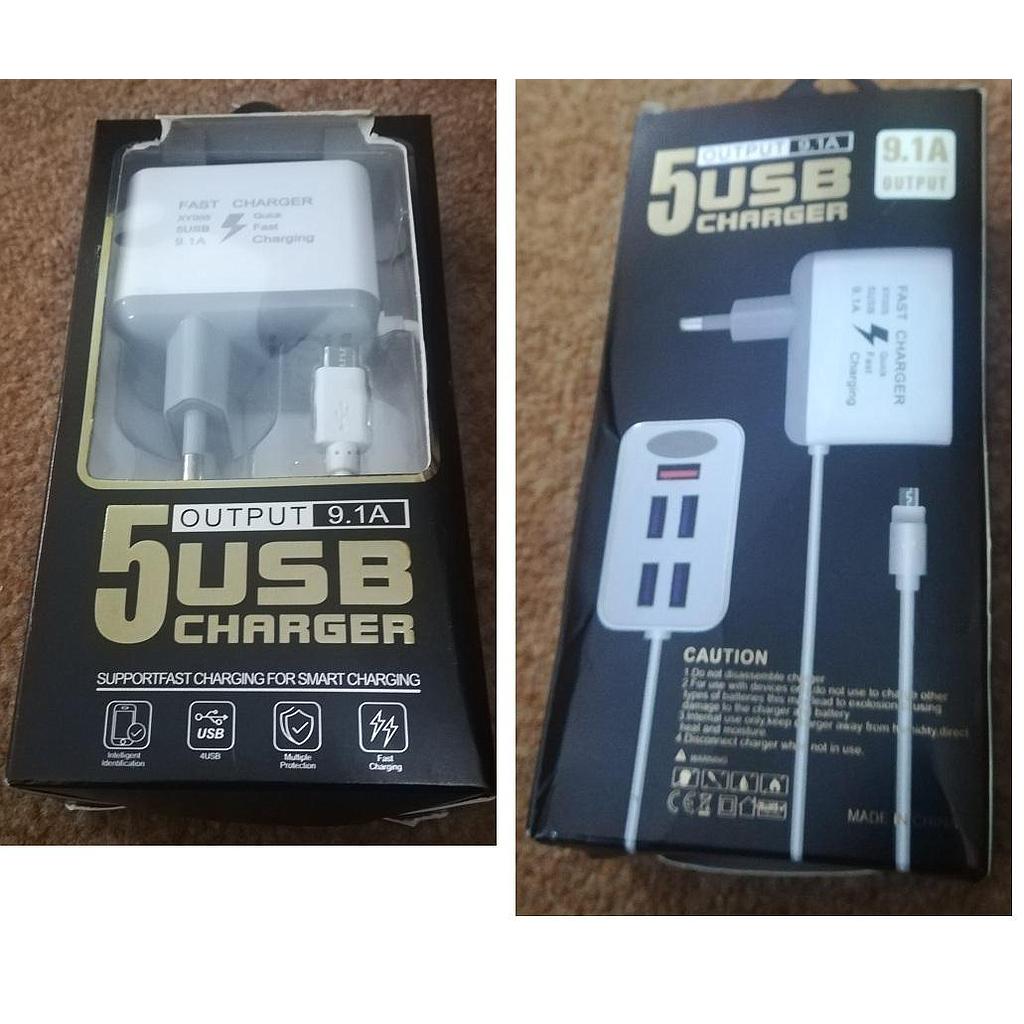 Сетевое зарядное устройство OEM K23 9.1A, кабель microUSB