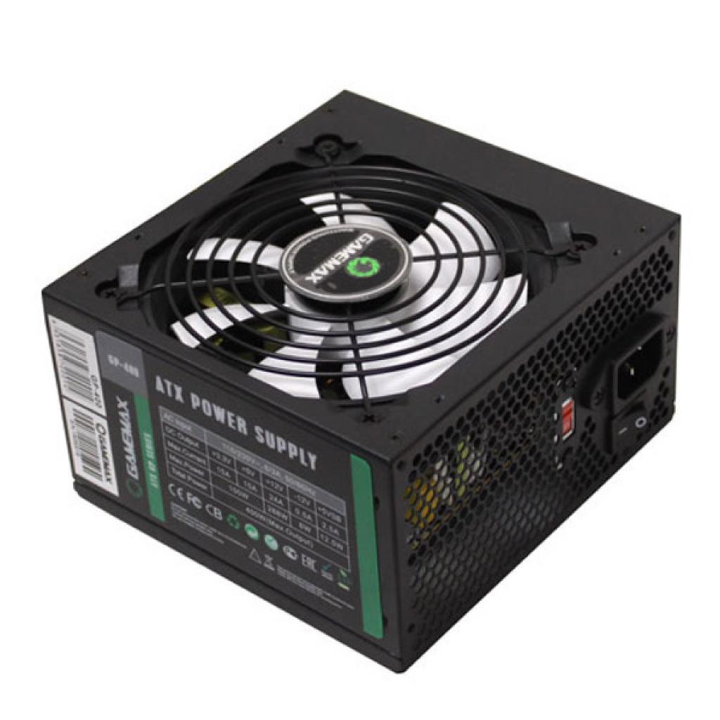 Блок питания GameMax GE-450, 450W, ATX, 12cm Fan, КПД 85%, 80 PLUS Bronze, Активный PFC, OPP, OVP, OTP, SCP, 1x20+4 PinATX, 4xSATA, 2xMolex, 2x6+2pinPCIe, 2x4 pinCPU [GE-450]