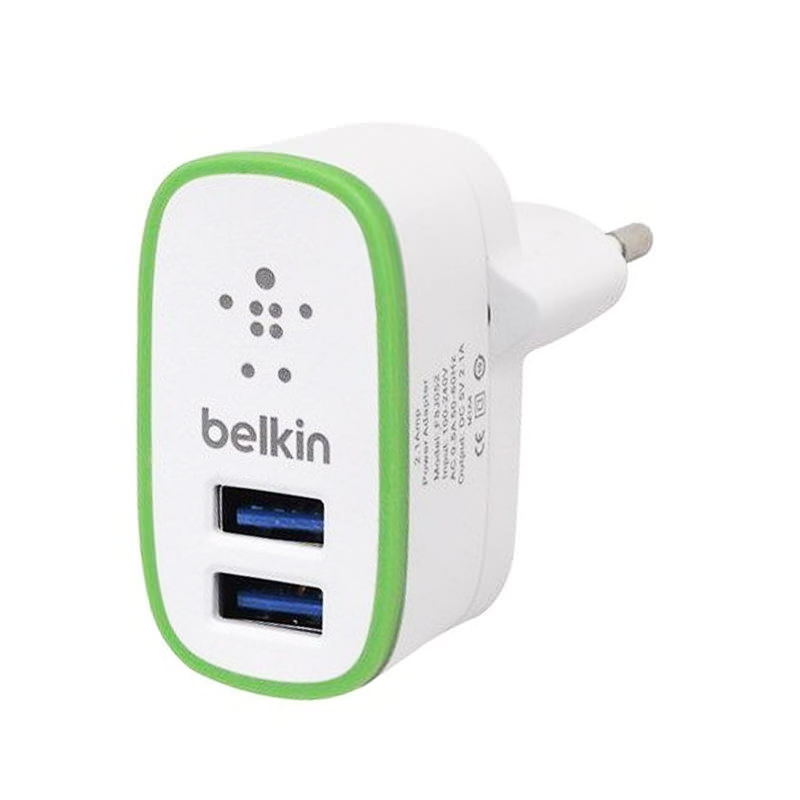 Сетевое зарядное устройство Вelkin 2-port home charger+ 2100mAh F8M670krWHT