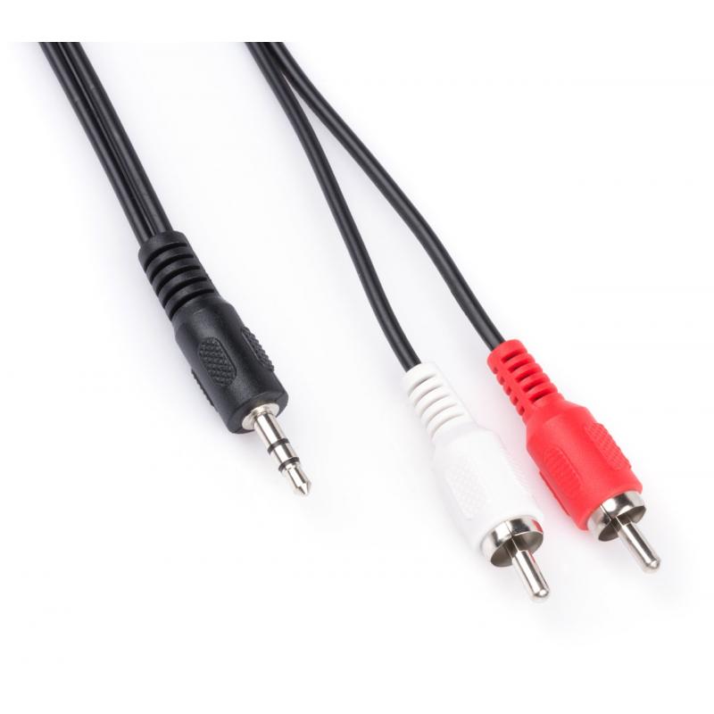 Кабель мультимедийный Jack 3.5mm male to 2xRCA 3.0m Vinga [3.5STM2RCAM01-3.0]