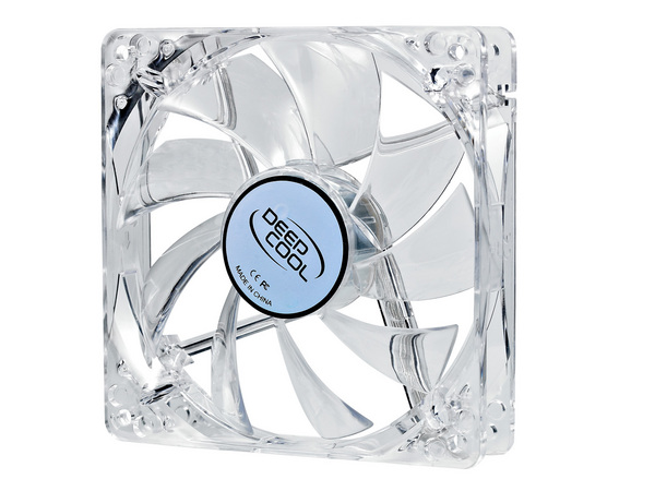 Вентилятор Deepcool для корпуса 120x120x25мм, HB, 1300±10%об/мин, 26дБ, LED, прозрачный, белый [XFAN 120 L/W]