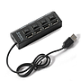 Хаб USB 2.0 4 порта с переключателями на каждый порт, Black, 480Mbts High Speed, питание от USB, Blister Q200 [3943]