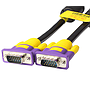 Кабель VGA 3+4 with shielding, 1,5m, male to male (папа-папа), 2 феррита,  purple, Пакет Q100 [12901]